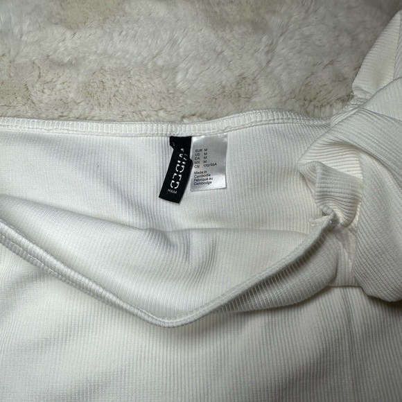 Divided White Asymmetrical Ruffled Blouse - Picture 2 of 4